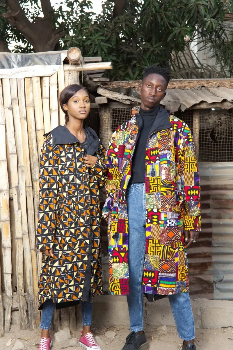 African Summer Parka In Earthy Mud Cloth