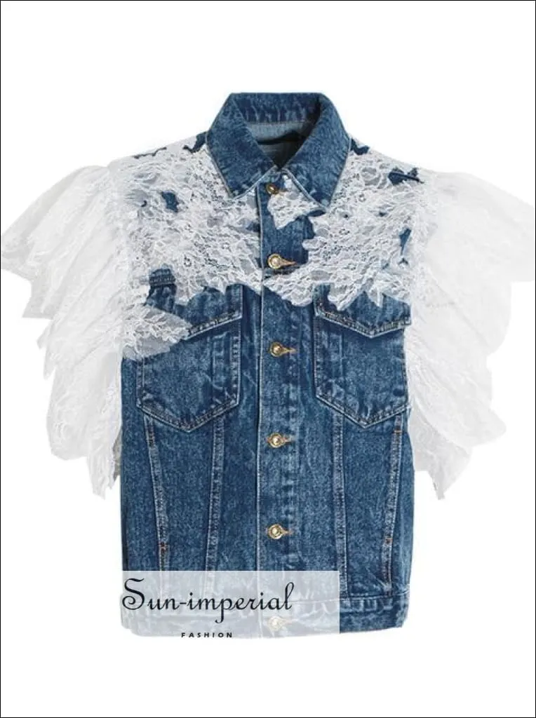 Alaska Jacket - Denim Lace Sleeve Vest