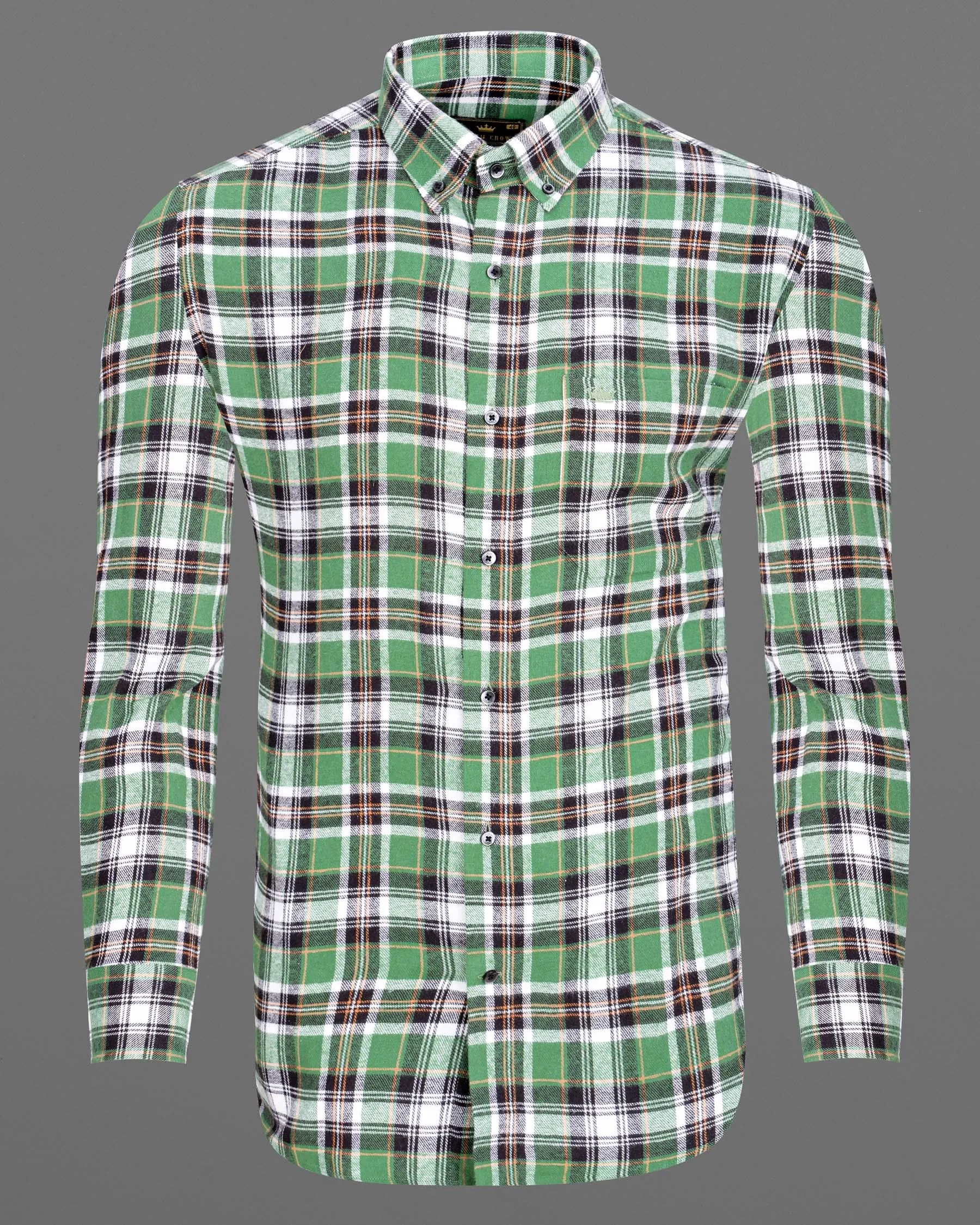 Amulet Green and off white Plaid Flannel Shirt