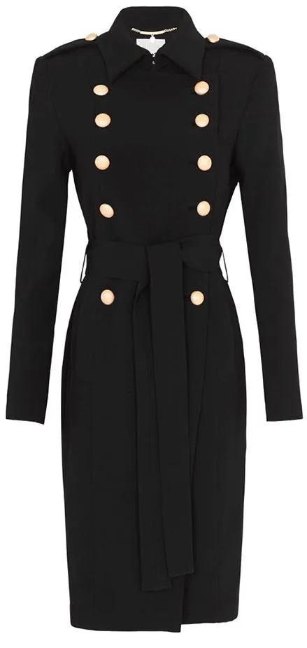 'Andrea' Trench Coat, Black