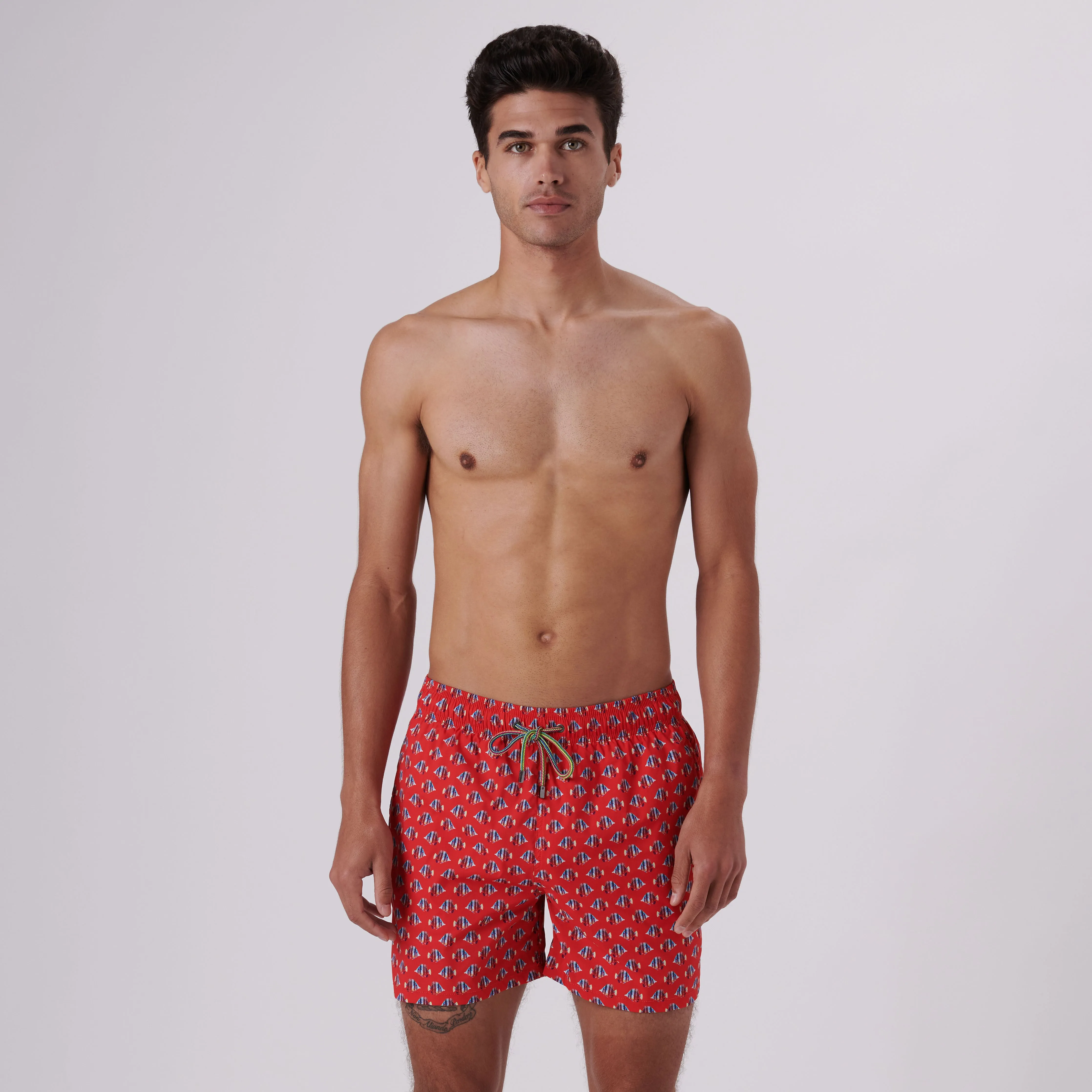 Archer Striped Fish Swim Trunks