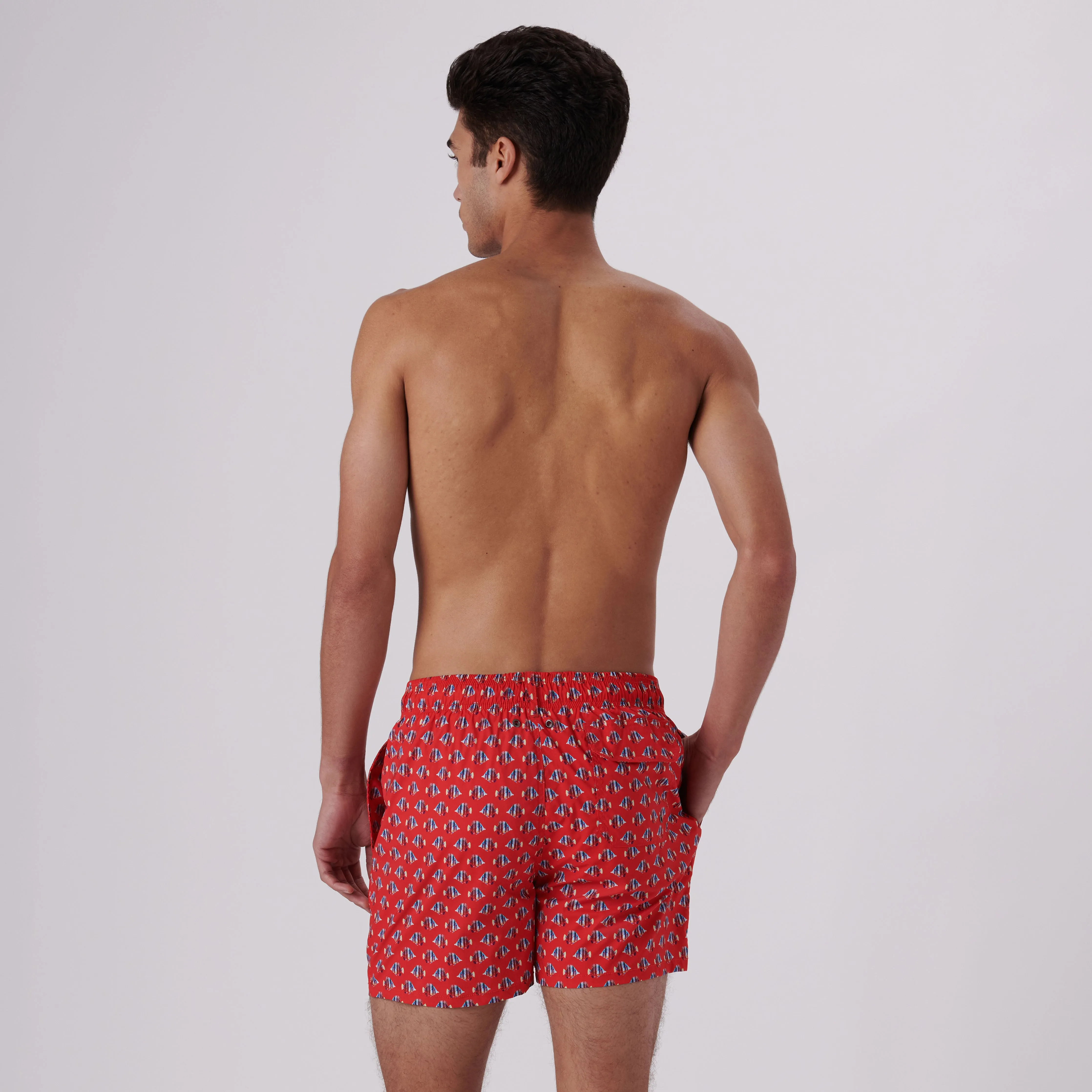 Archer Striped Fish Swim Trunks