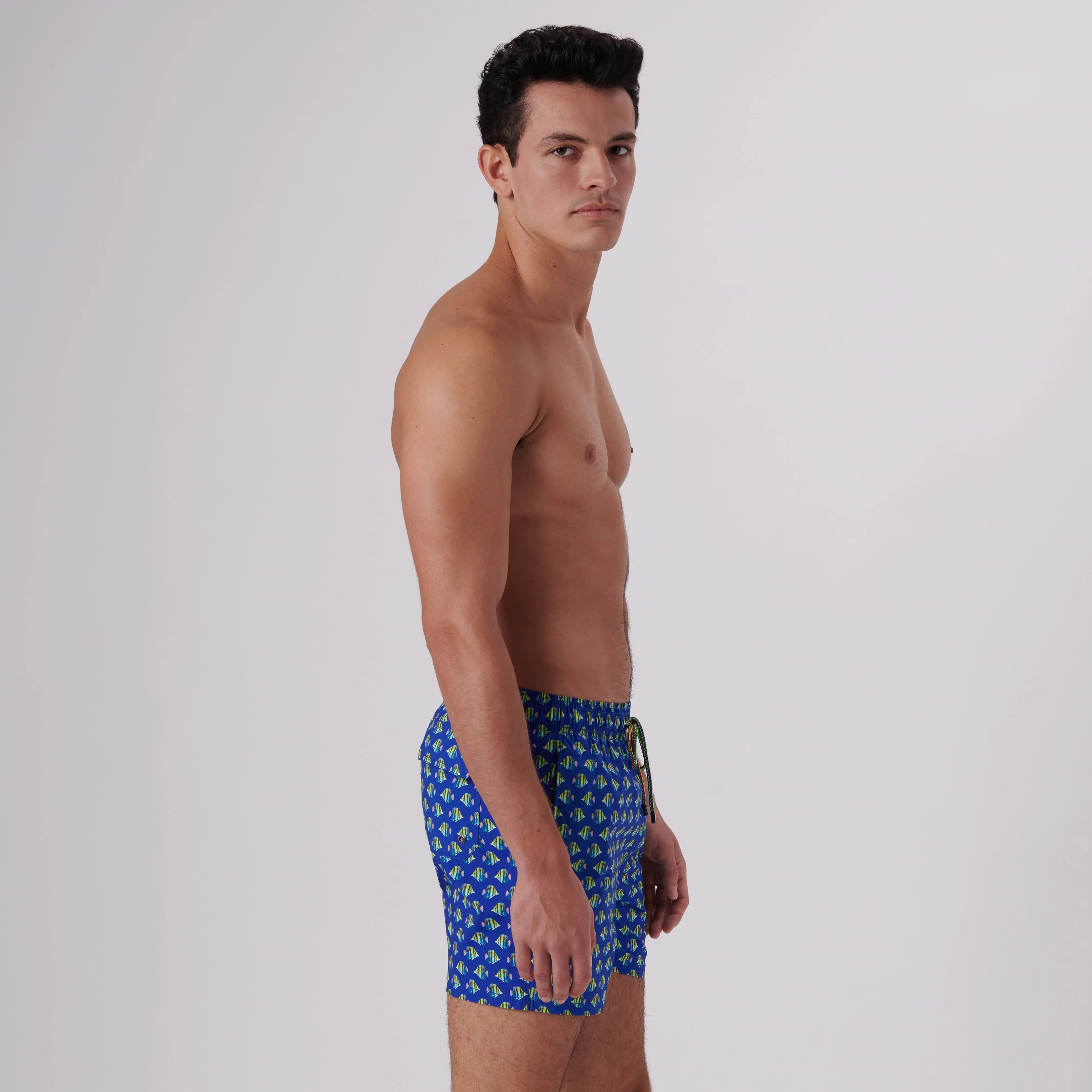 Archer Striped Fish Swim Trunks