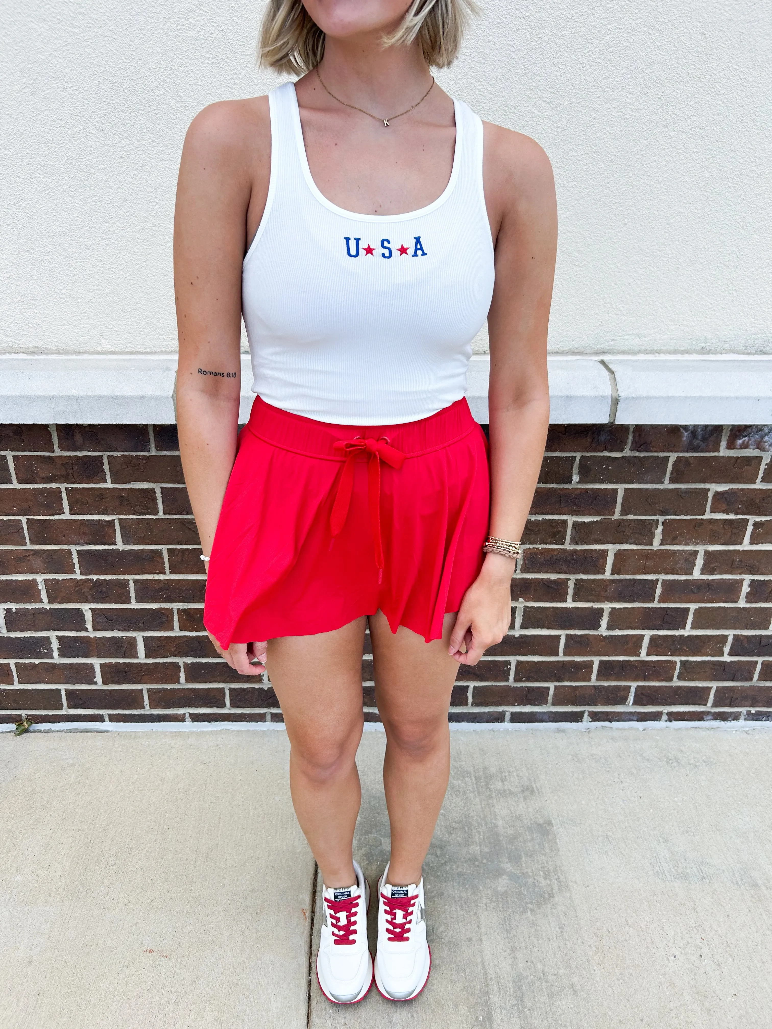 Athleisure Skort// Red