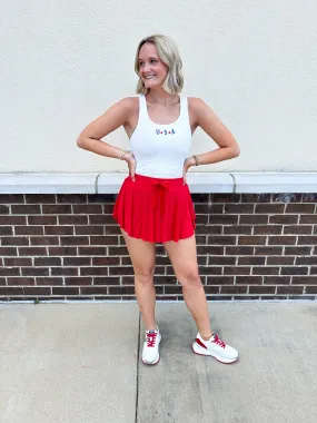 Athleisure Skort// Red