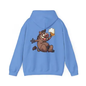 Beer Drinking Boar Hooded Sweatshirt