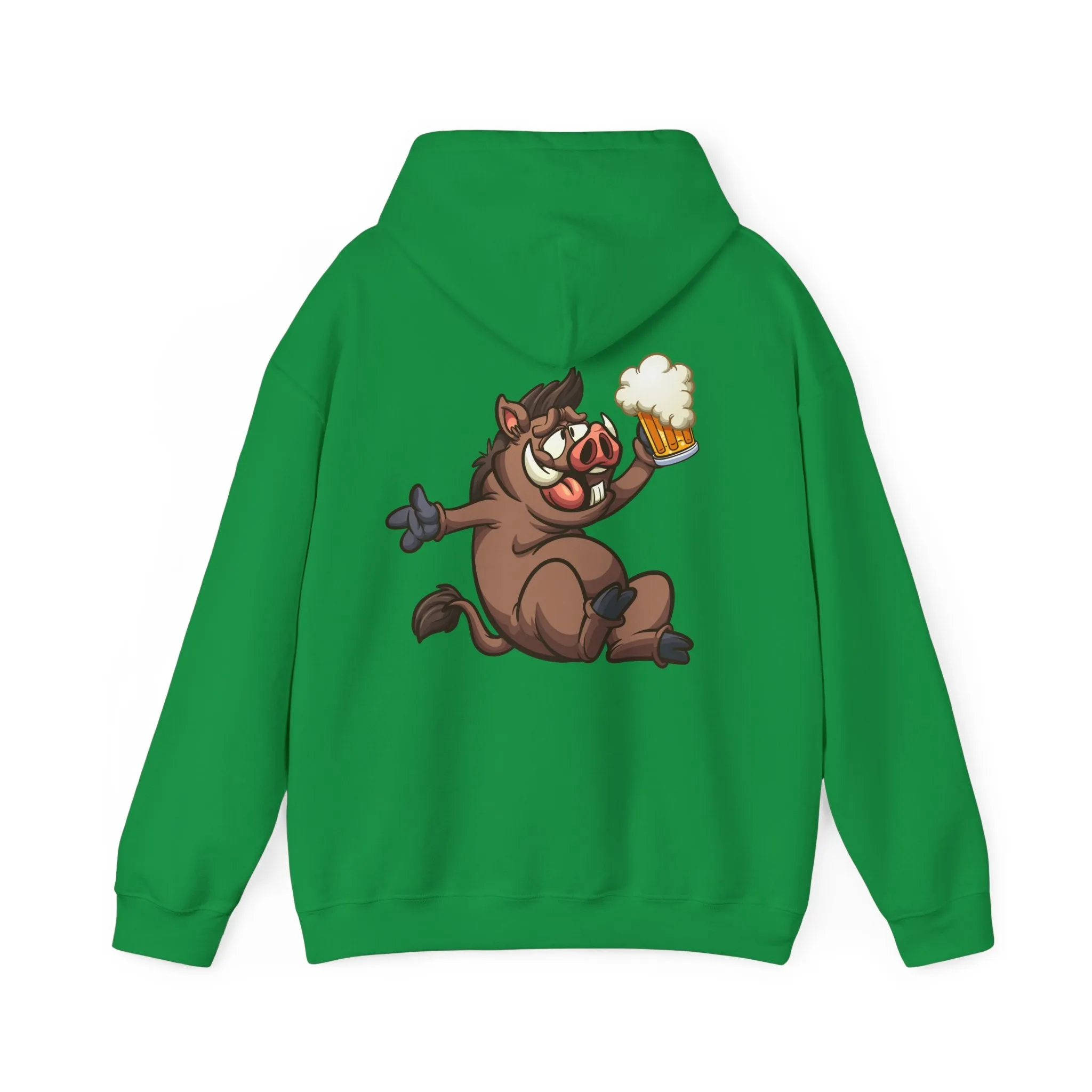 Beer Drinking Boar Hooded Sweatshirt