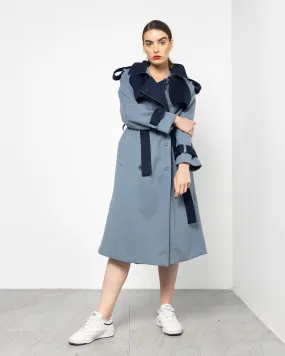 BELTED WAIST CUFF BELTED SLEEVES WOOL COAT 1992 - كوت