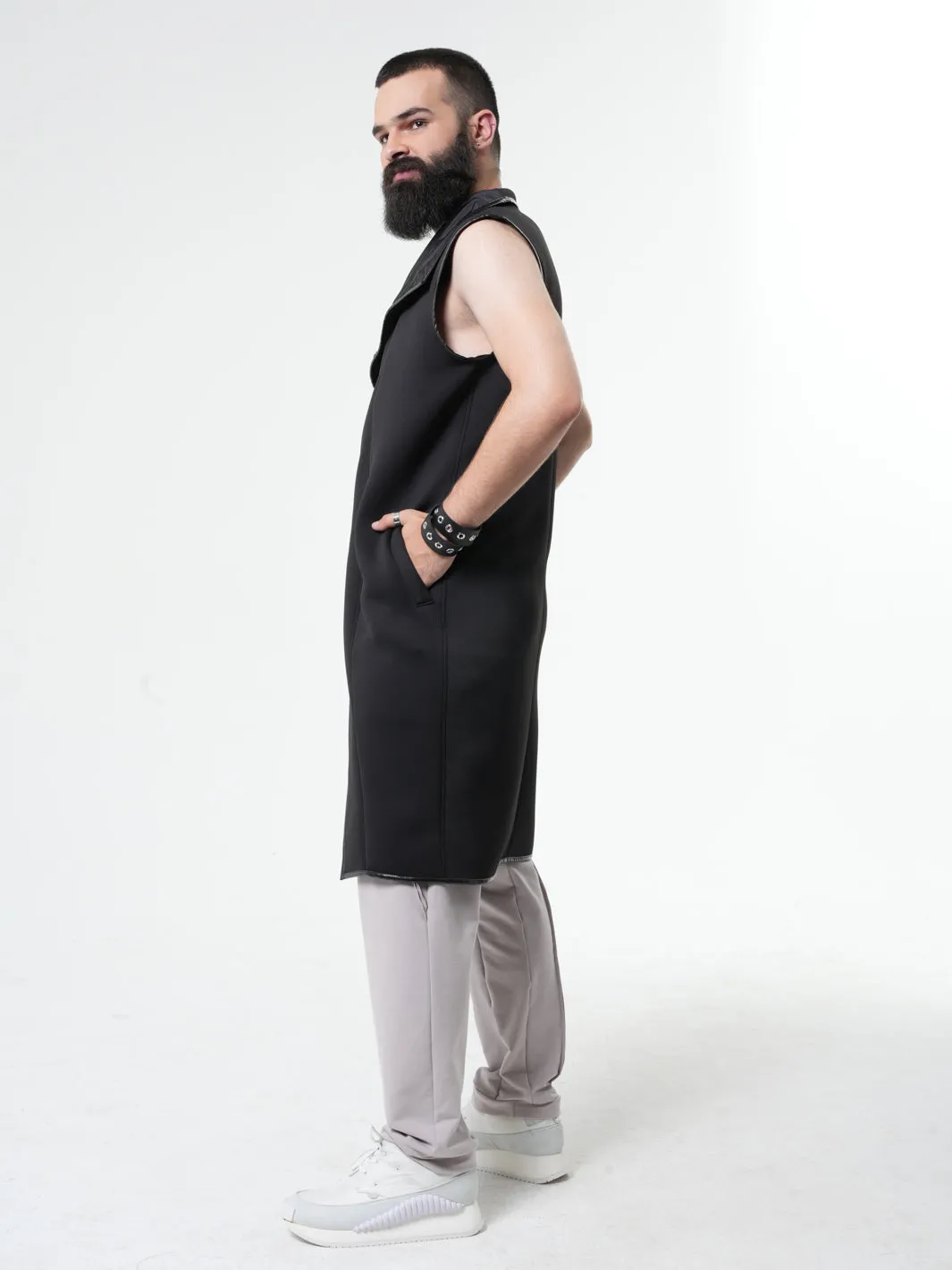 Black Menswear Futuristic Vest