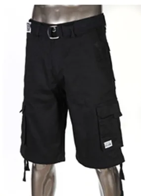 Black Pro Club Twill Cargo Shorts