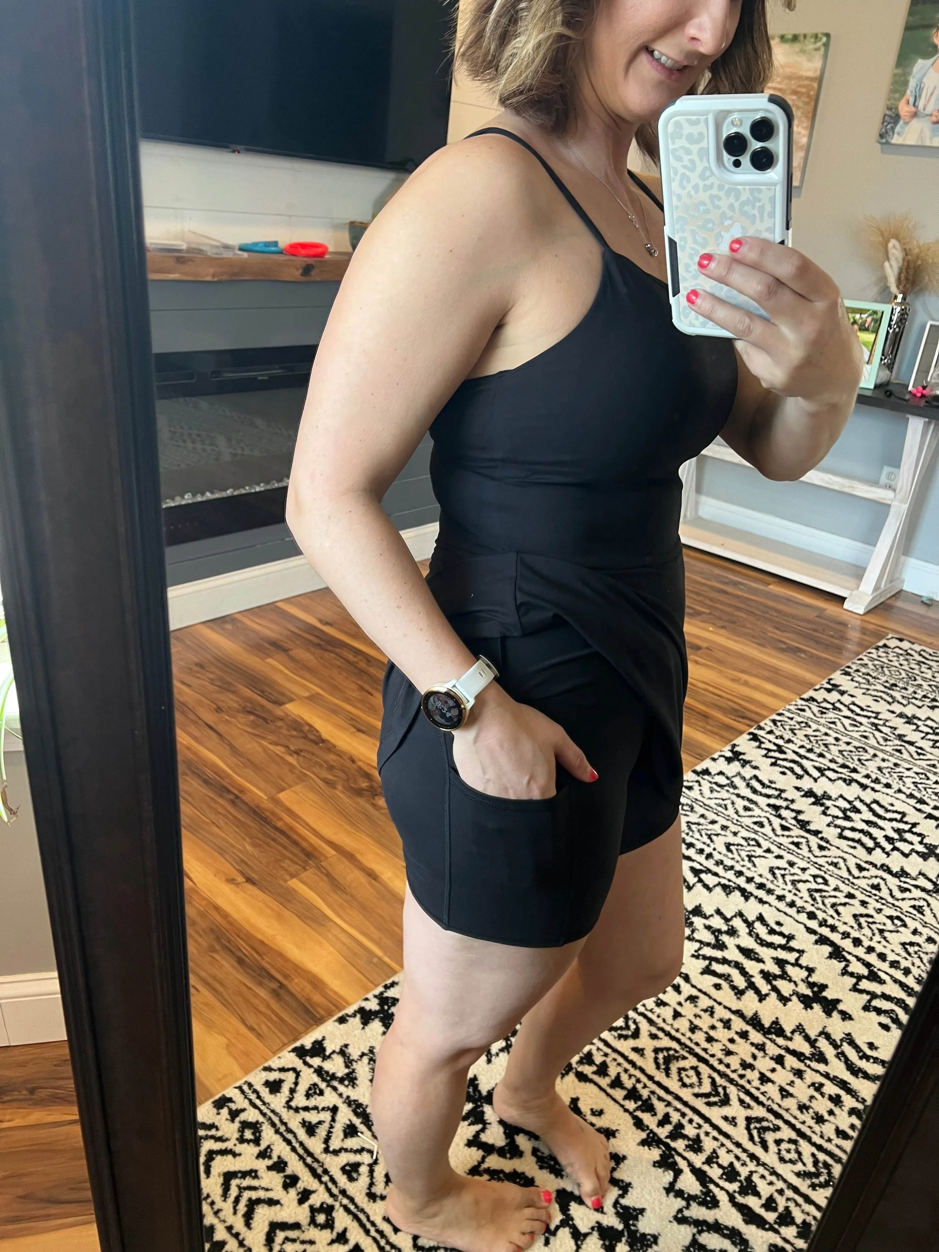 Black Romper Built in Bra Dress