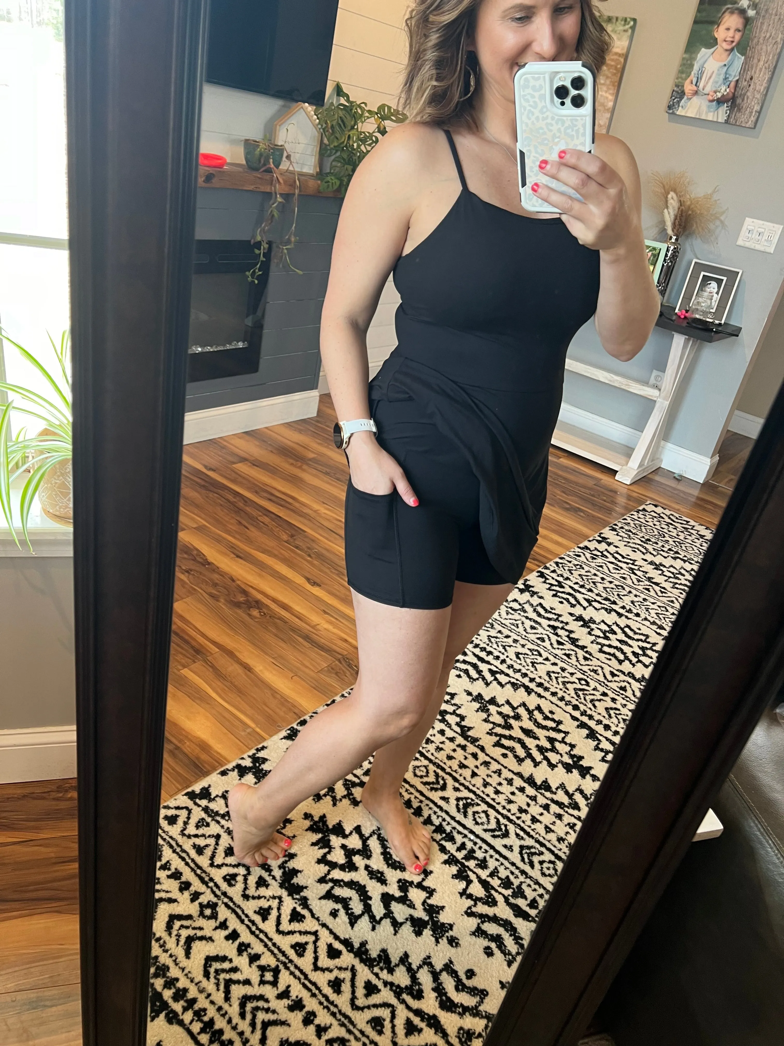 Black Romper Built in Bra Dress