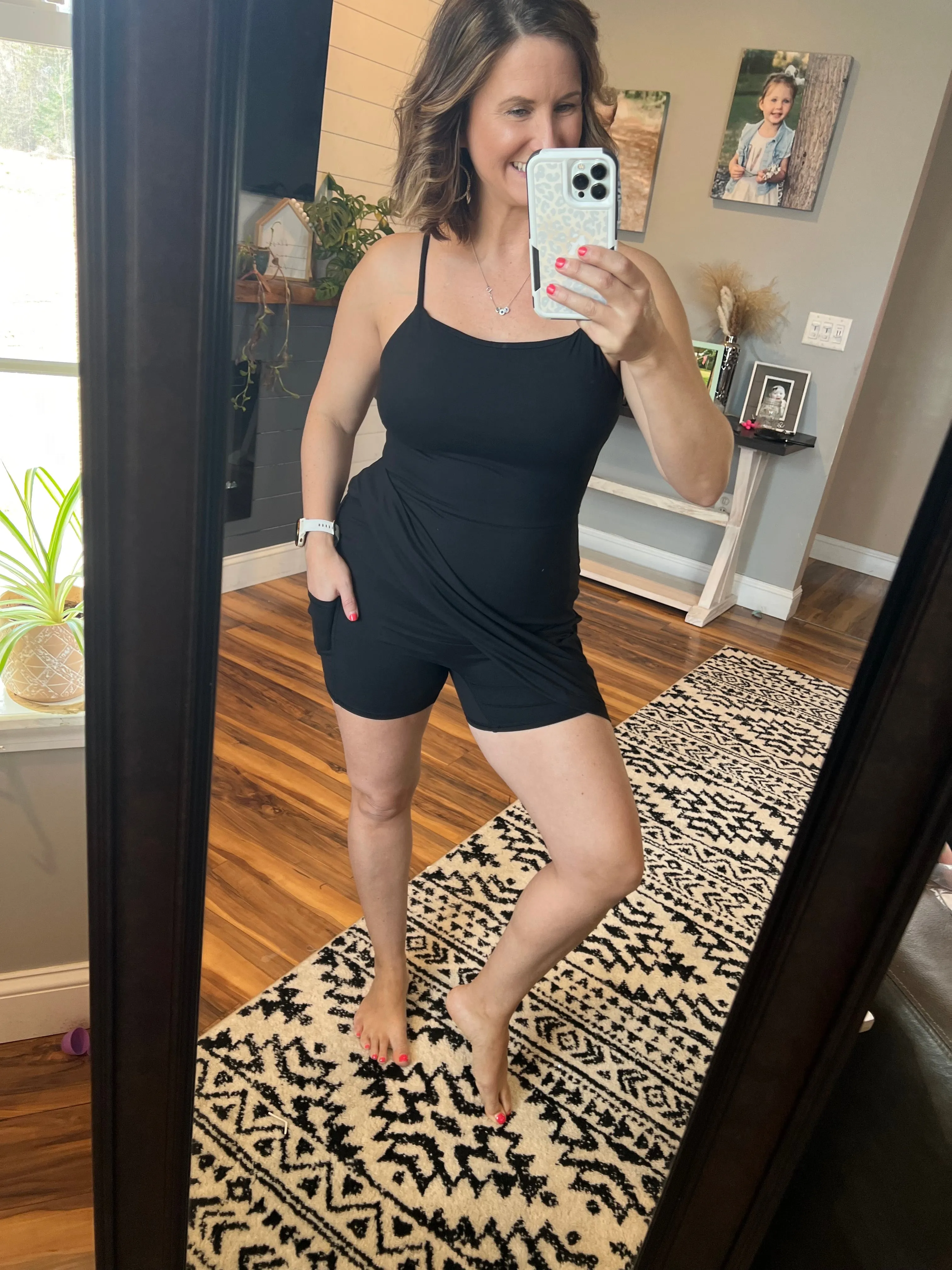 Black Romper Built in Bra Dress