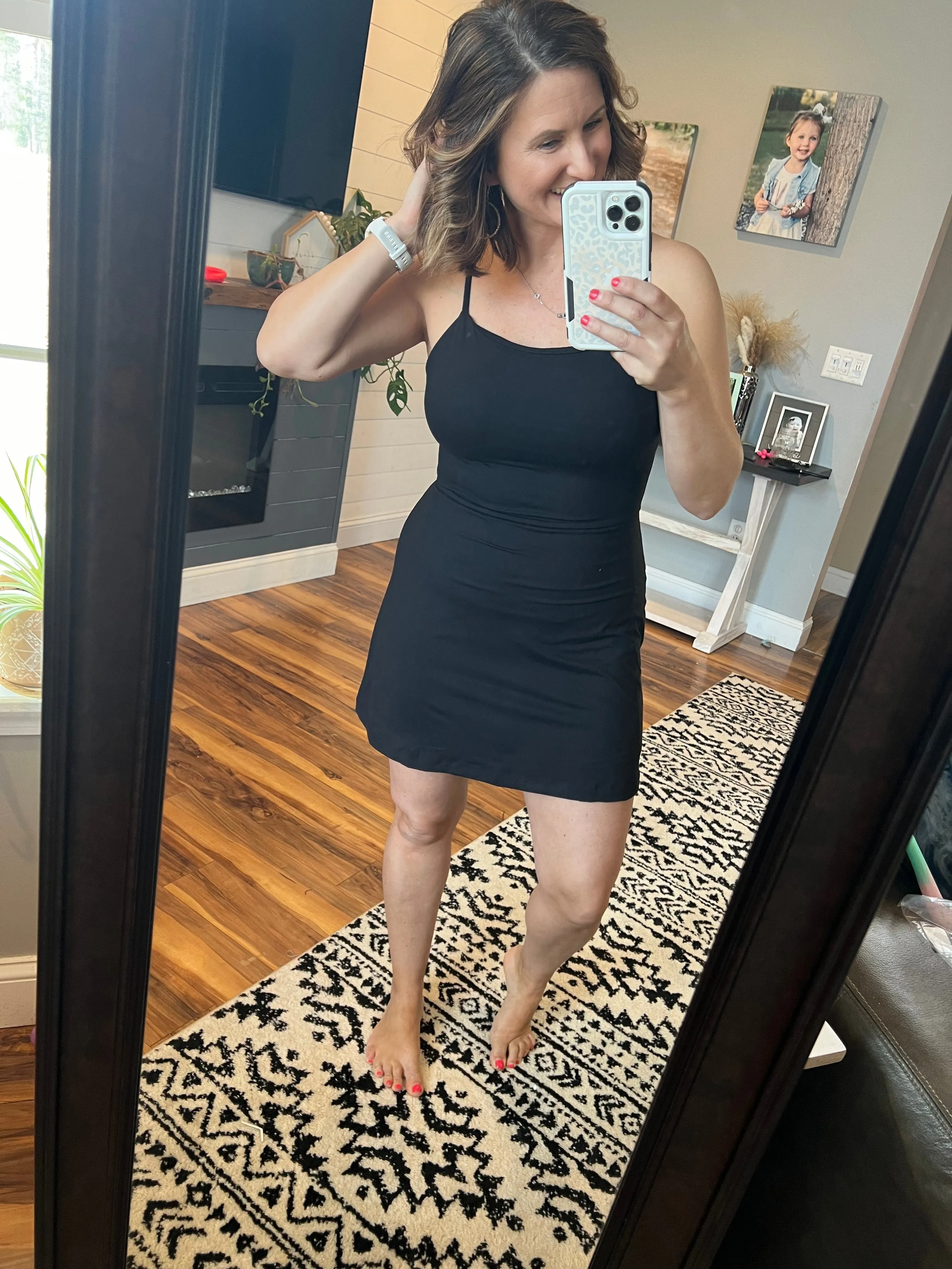 Black Romper Built in Bra Dress