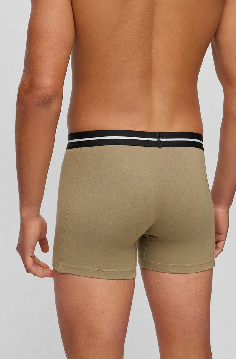 Boss Boxer Brief 3 Pair Bold In Black Olive For Men