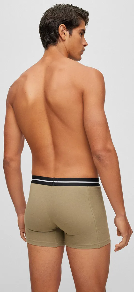 Boss Boxer Brief 3 Pair Bold In Black Olive For Men