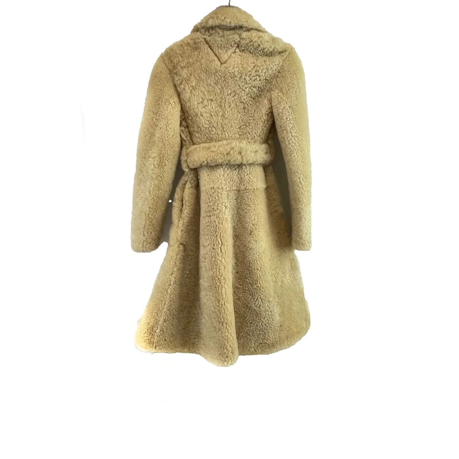 Bottega Veneta NEW 2022 Teddy Shearling Coat IT 34 US 0 Cream Beige