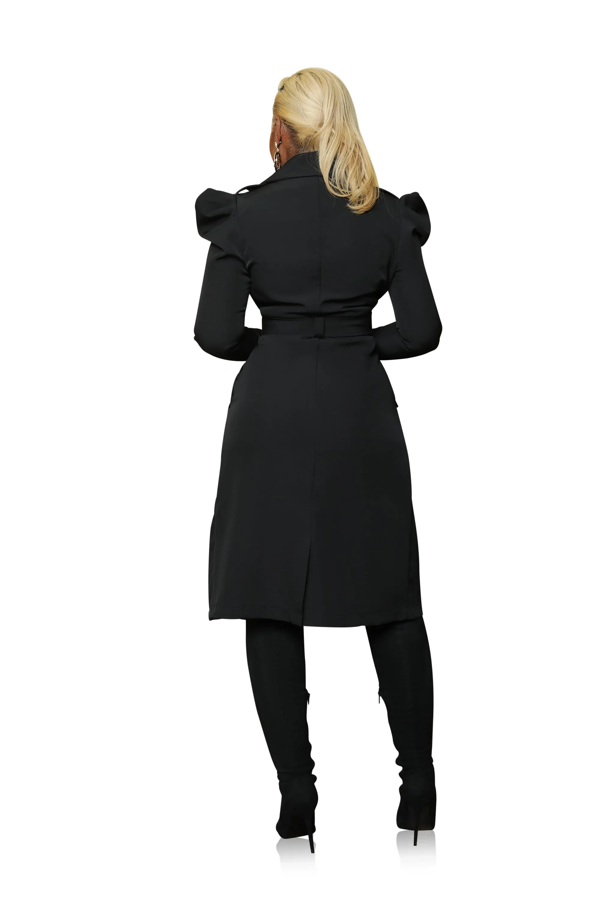 Business or Pleasure - Black Trench Coat Dress