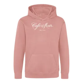 Café del Mar Ibiza White Logo Kid's Dusty Pink Hooded Sweatshirt