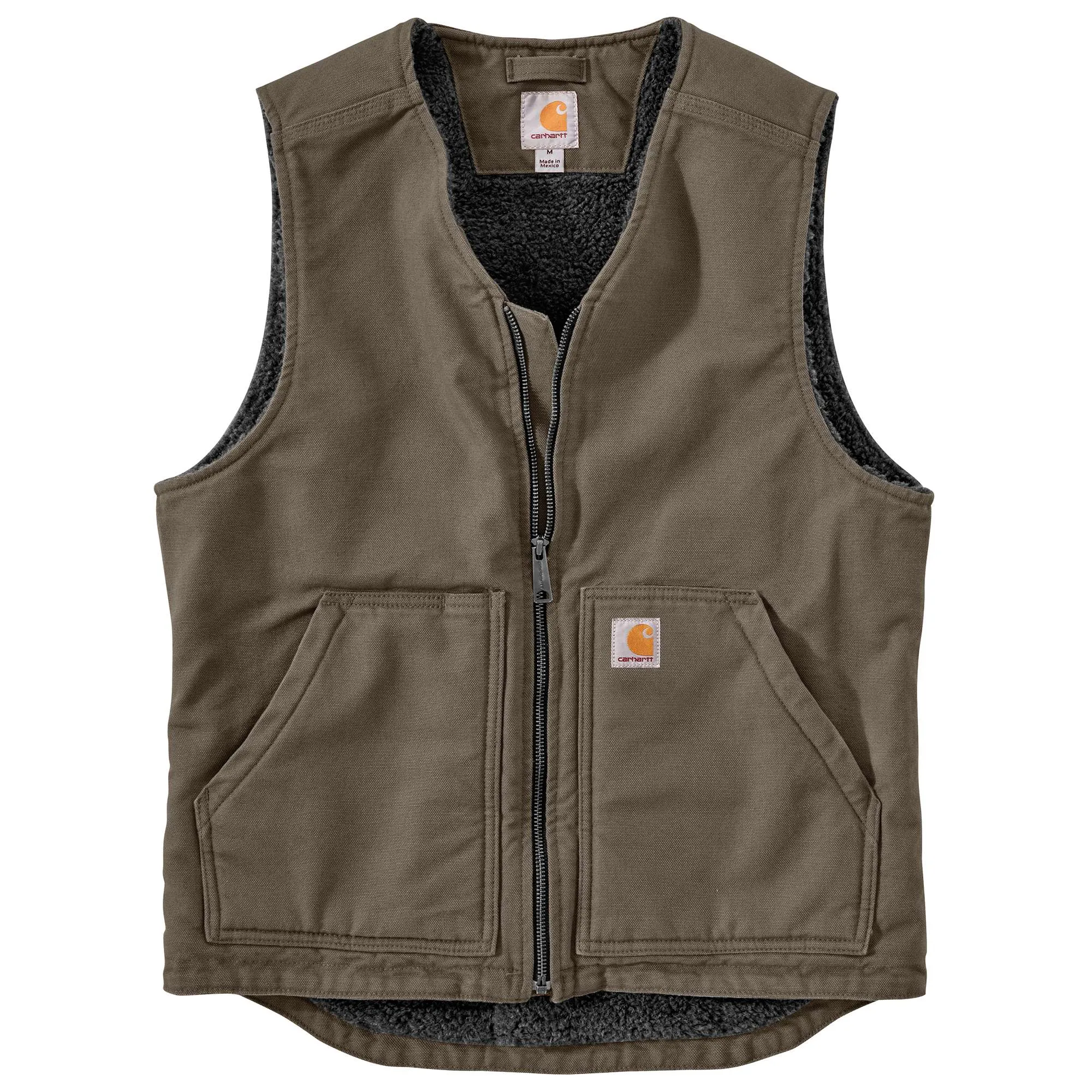 Carhartt Men's Relaxed Fit Washed Duck Sherpa-Lined Vest