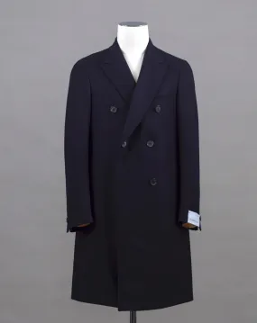 Caruso Figaro Double-Breasted Wool Overcoat / Navy