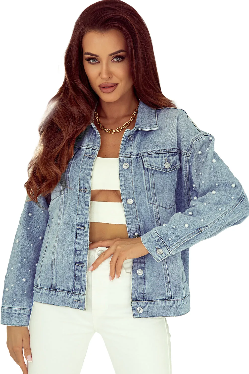 Chest Buttoned Denim Jacket