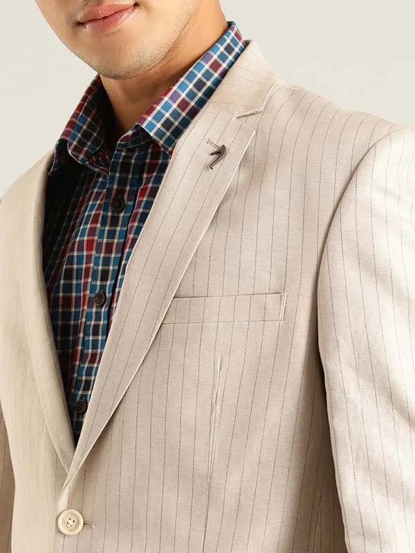 Constructed Striped Casual Blazer