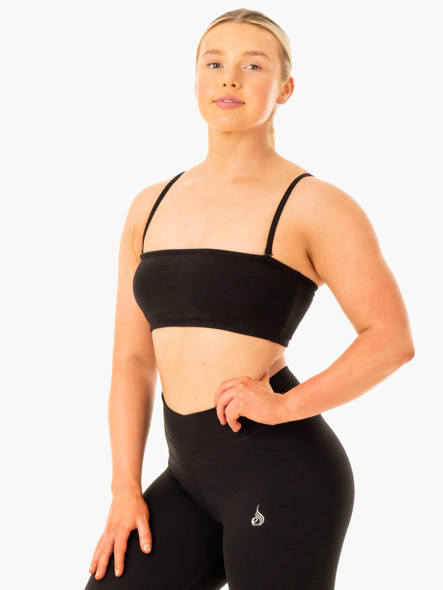 Convertible Bandeau Sports Bra - Black