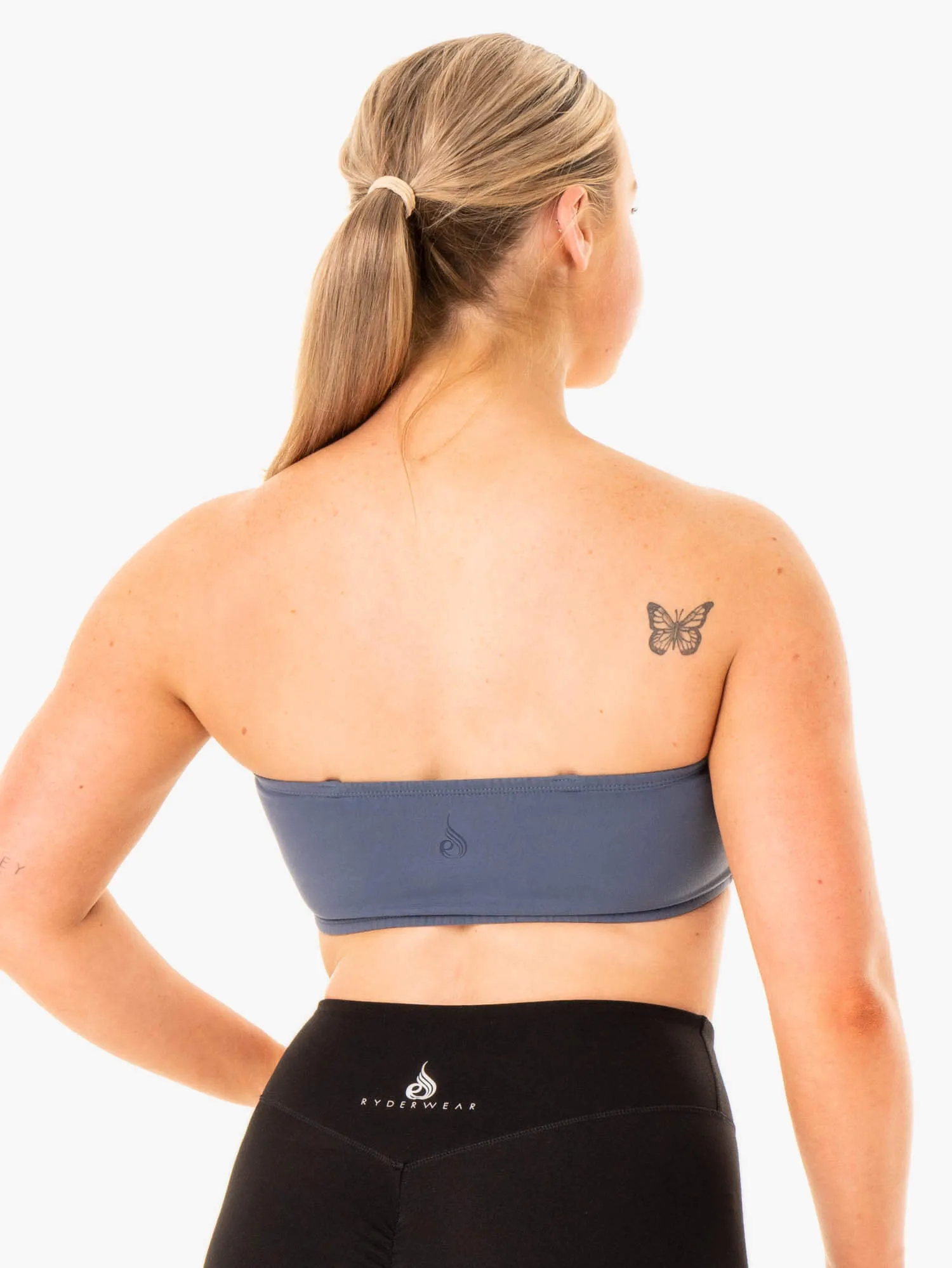 Convertible Bandeau Sports Bra - Steel Blue