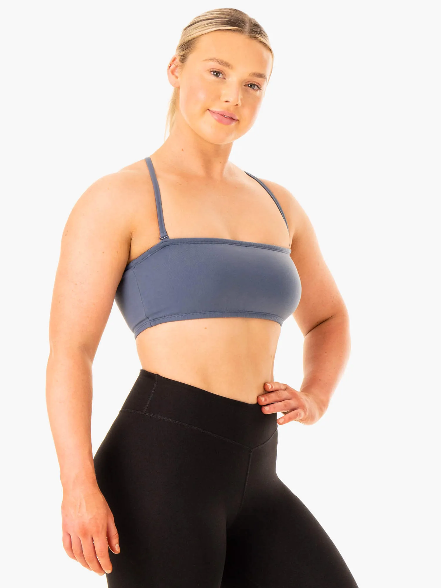 Convertible Bandeau Sports Bra - Steel Blue