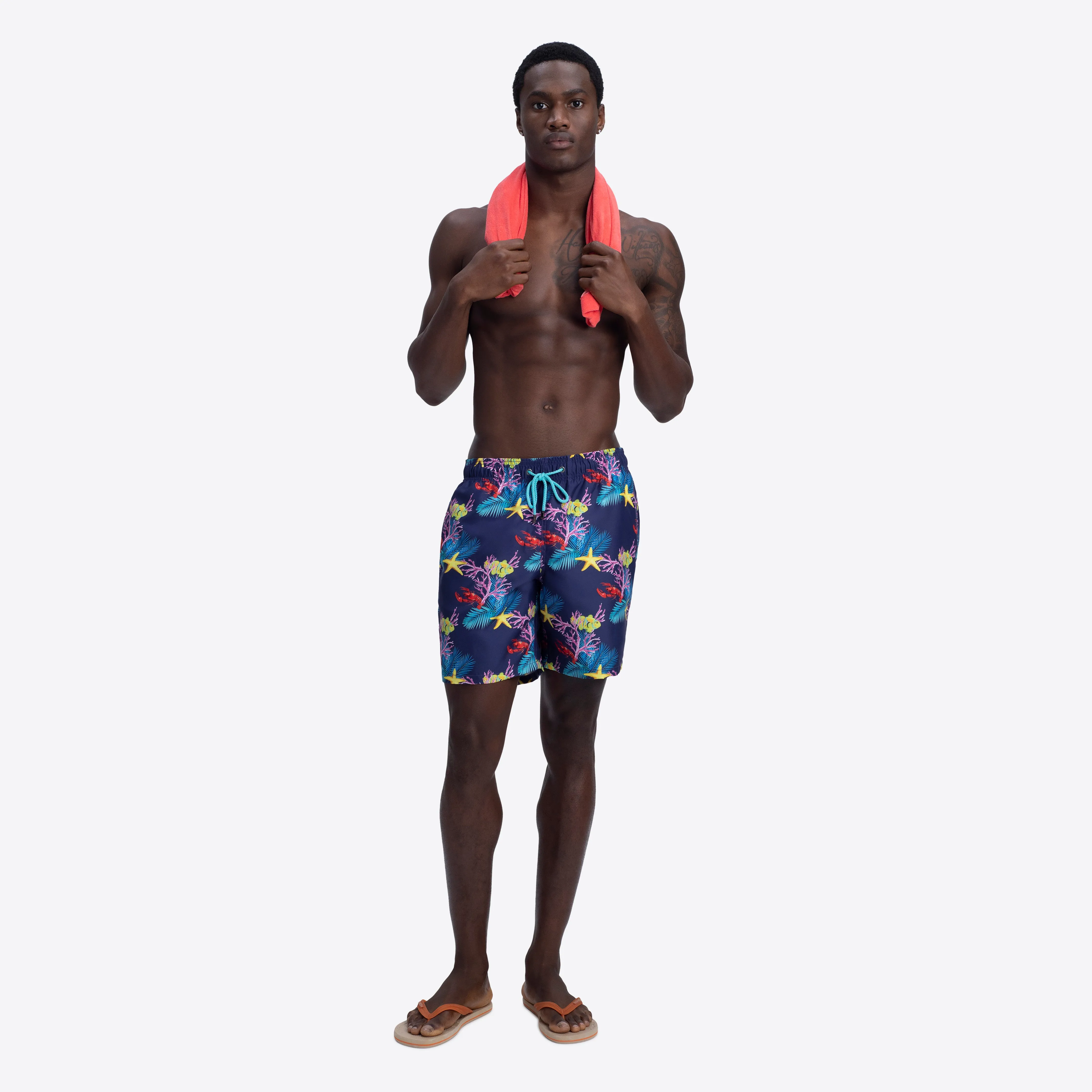 COSMO Marine Life Print Swim Trunks