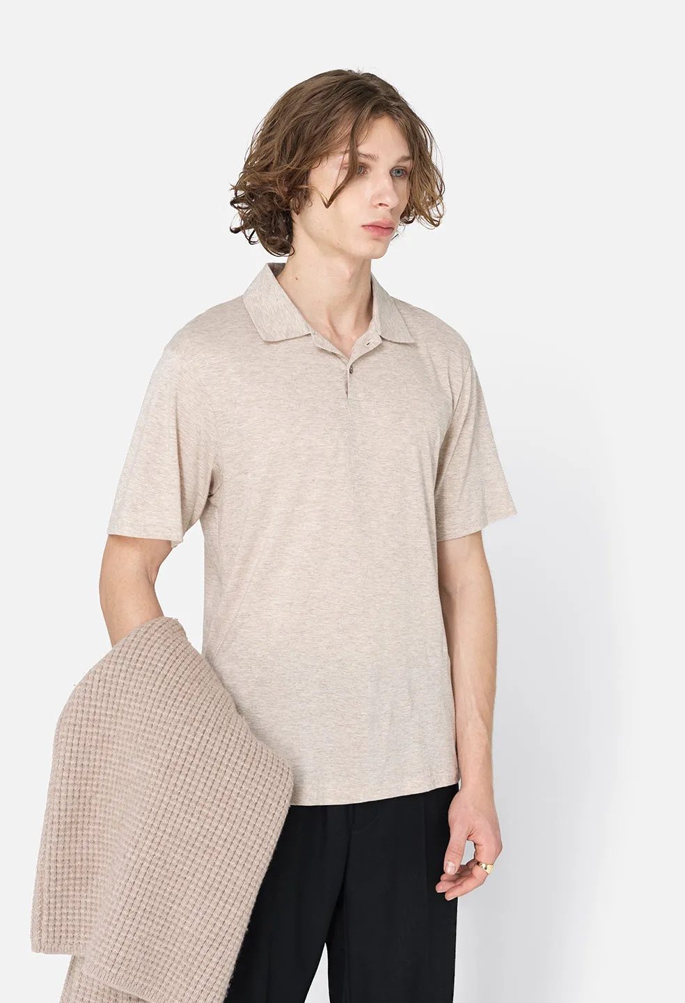 Cotton Cashmere Polo / Tan