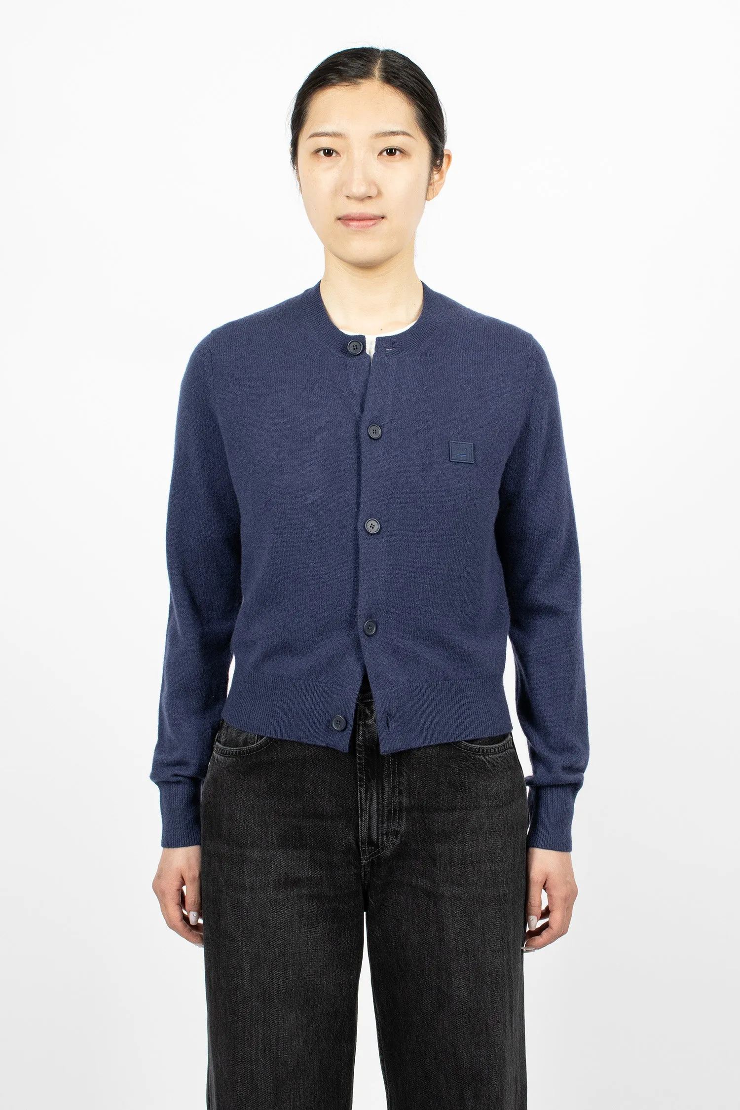 Crew Neck Cardigan Medieval Blue