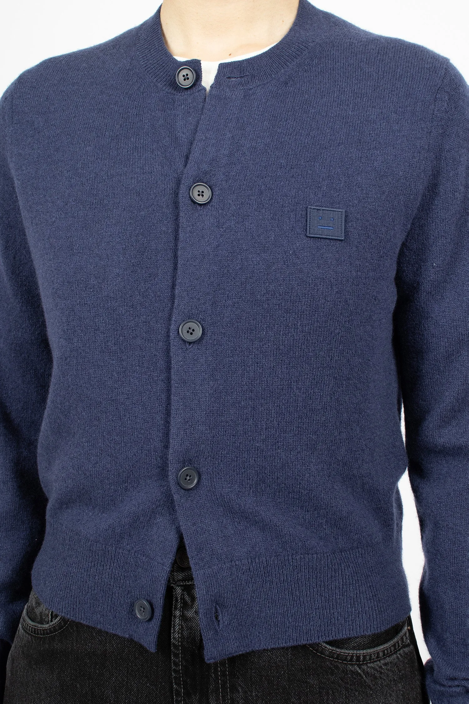 Crew Neck Cardigan Medieval Blue