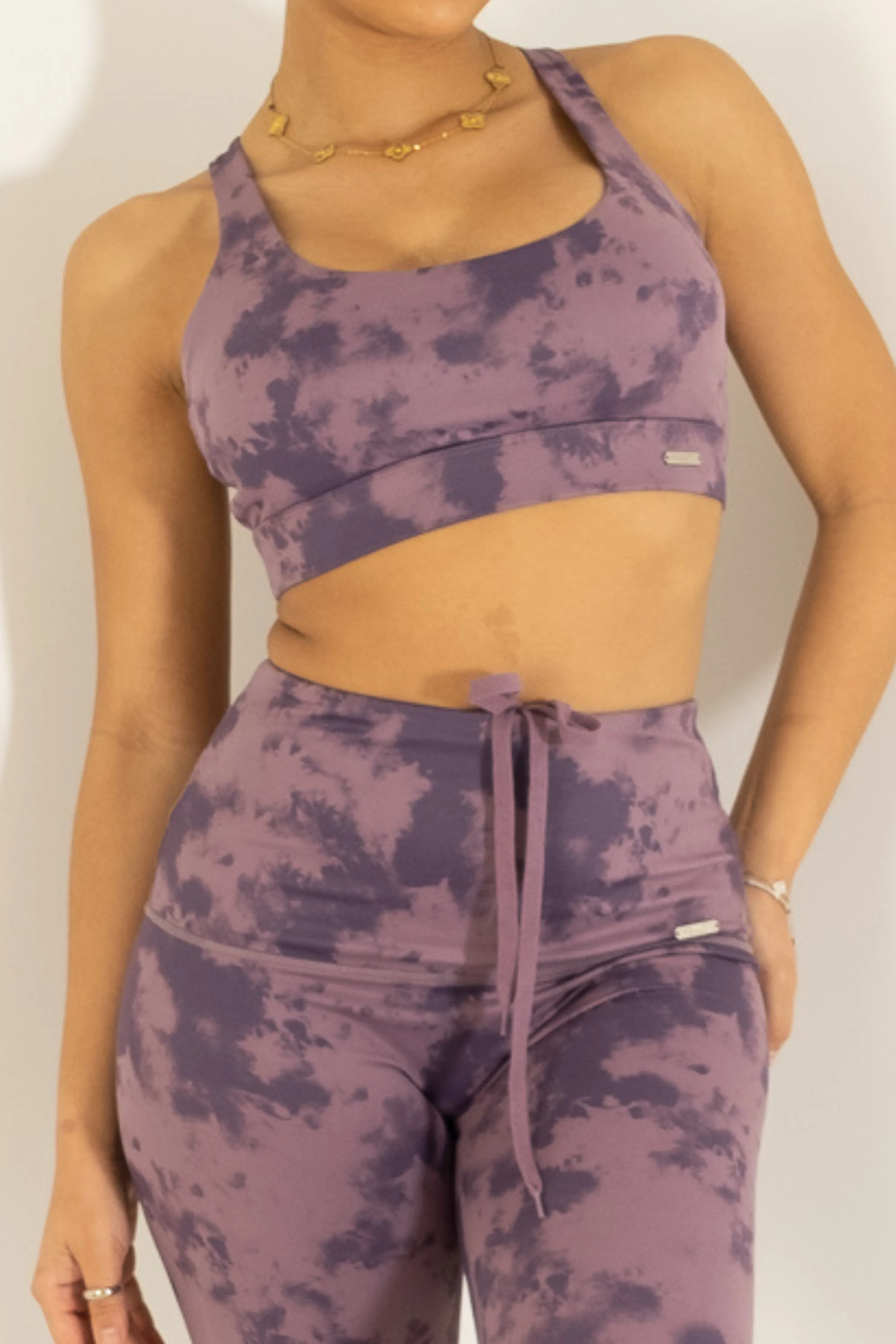 Cross Back Sports Bra Mauve Mist