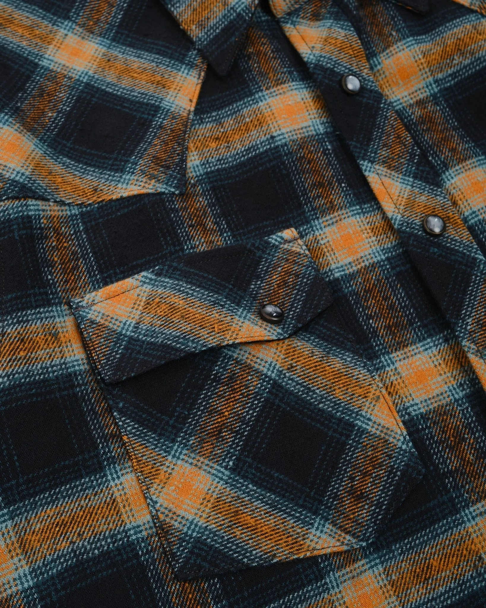 Dawson Flannel Black/Petrol/Rust Check