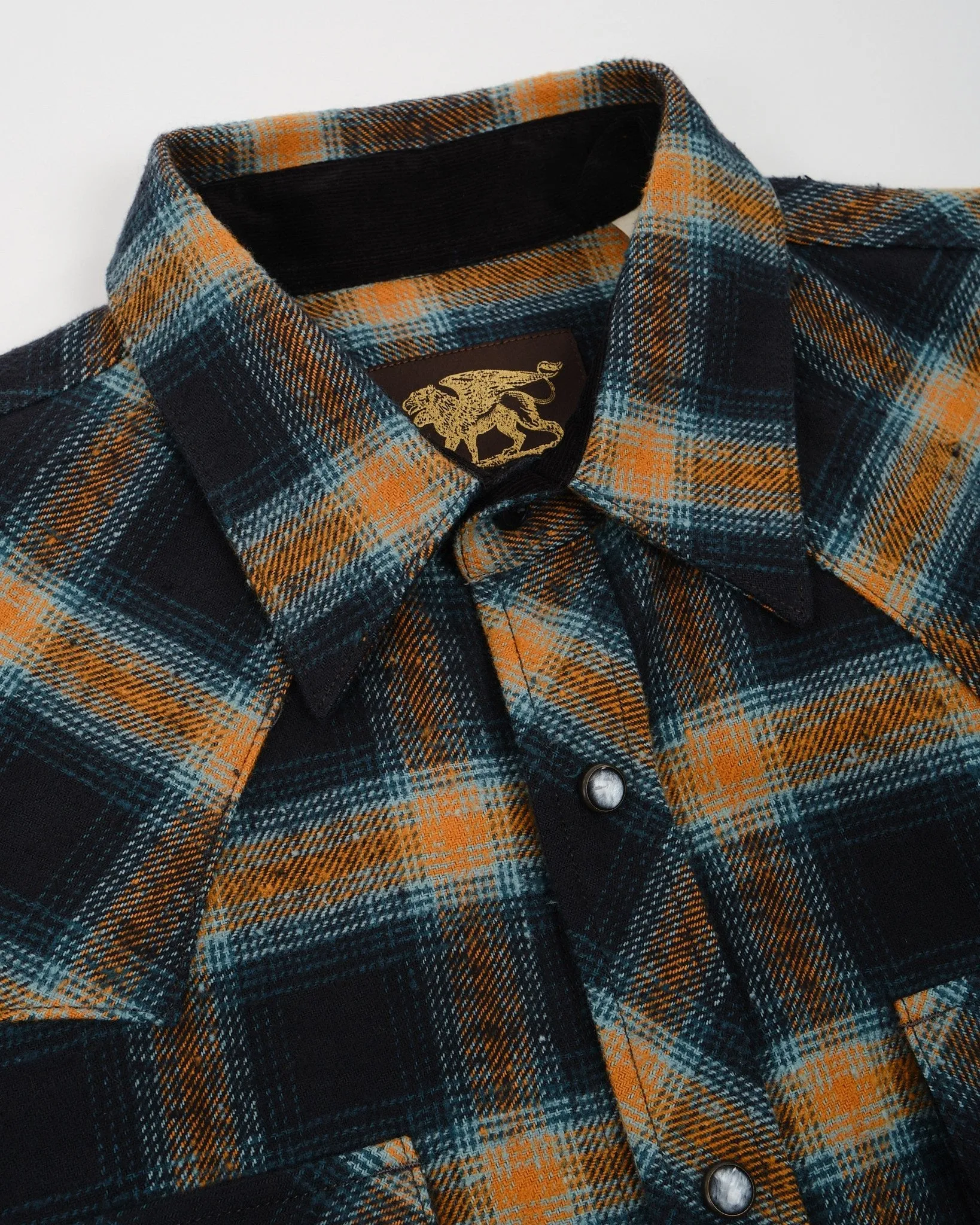 Dawson Flannel Black/Petrol/Rust Check