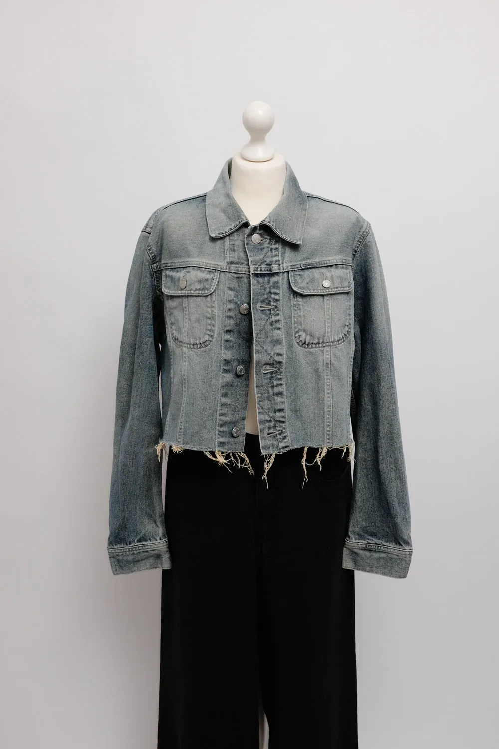 DIESEL CROP FADED VINTAGE DENIM JACKET