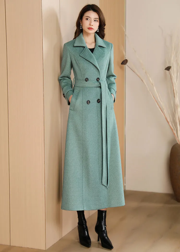 Double Breasted Wool Blend Coat