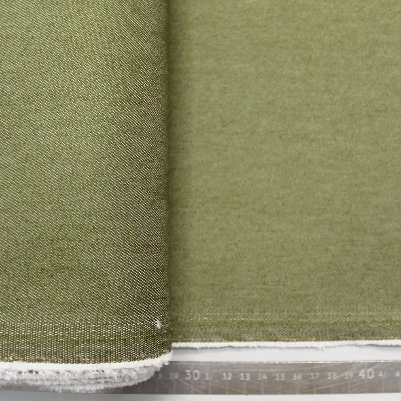 Dressmaking Coloured Stretch Denim - Olive Green