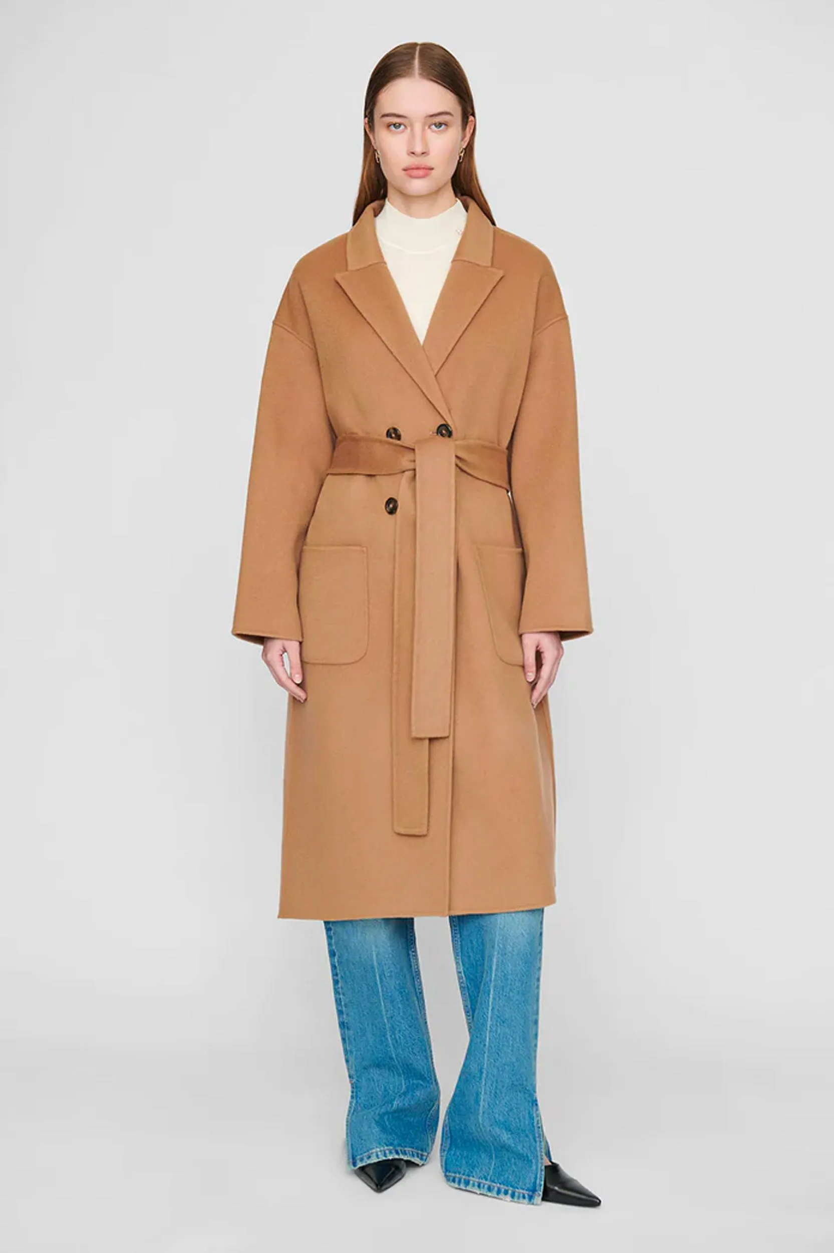 Dylan Coat in Camel Cashmere Blend