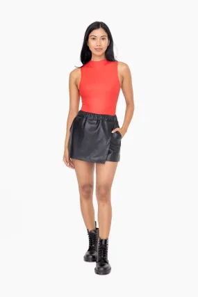 Faux Leather Skort