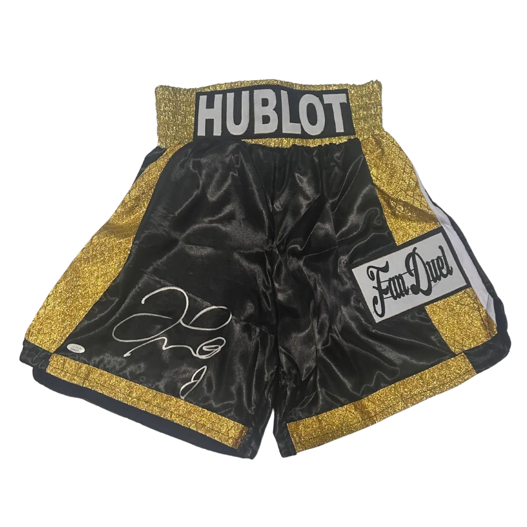 Floyd Mayweather Autographed Black Boxing Trunks - JSA COA