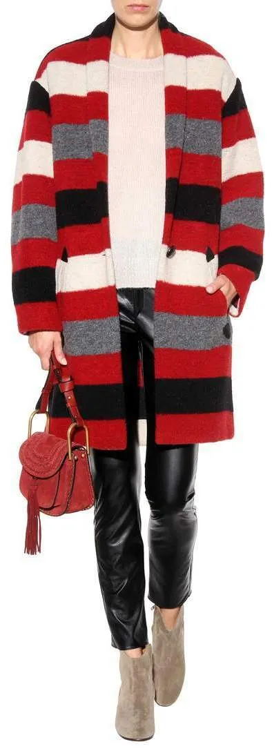 'Gabrie' Blanket-Striped Coat