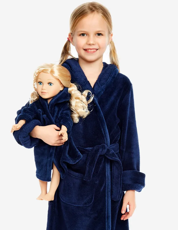 Girl & Doll Fleece Hooded Robe Colors