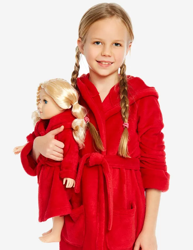 Girl & Doll Fleece Hooded Robe Colors