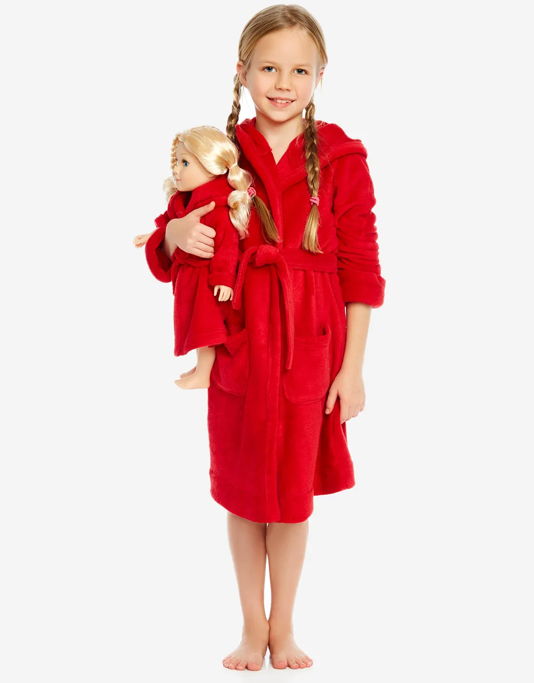 Girl & Doll Fleece Hooded Robe Colors