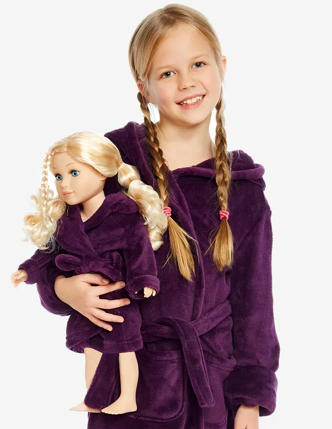 Girl & Doll Fleece Hooded Robe Colors