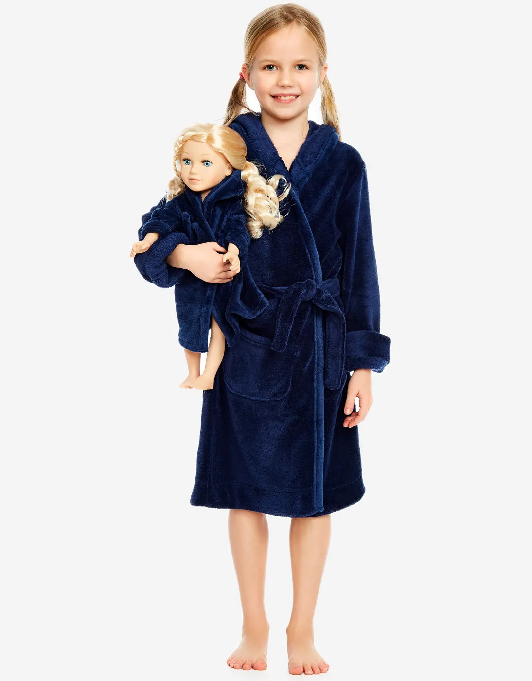 Girl & Doll Fleece Hooded Robe Colors