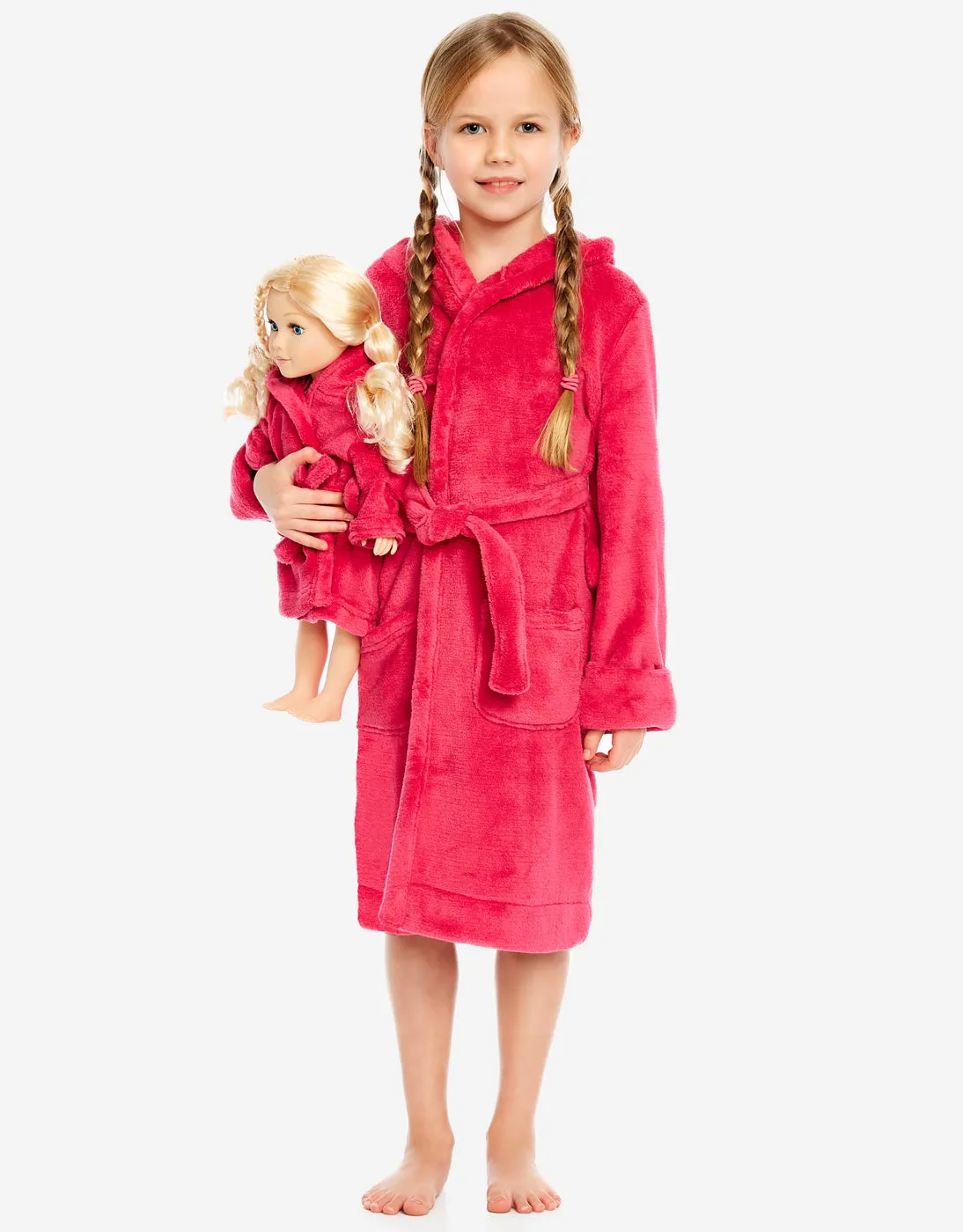 Girl & Doll Fleece Hooded Robe Colors